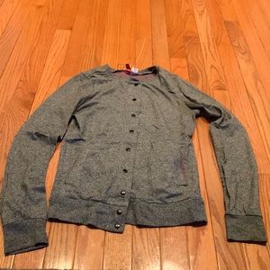 Black and white textured snap front cardi